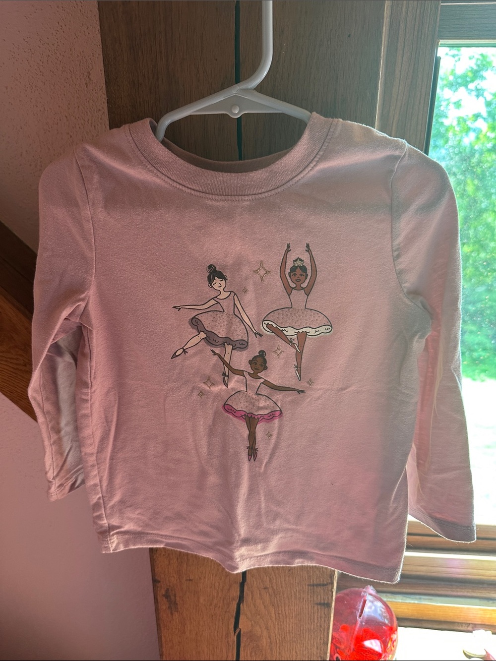 Cat & Jack Pink Long Sleeve Tee with Ballerina Print
